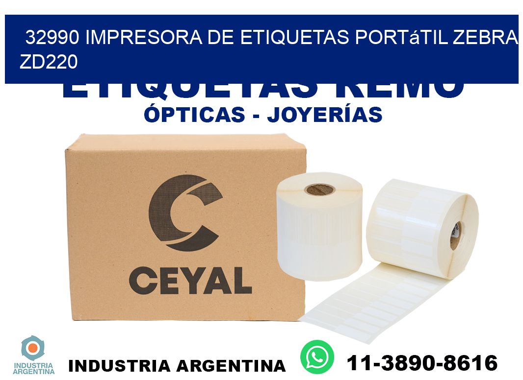 32990 impresora de etiquetas portátil Zebra ZD220