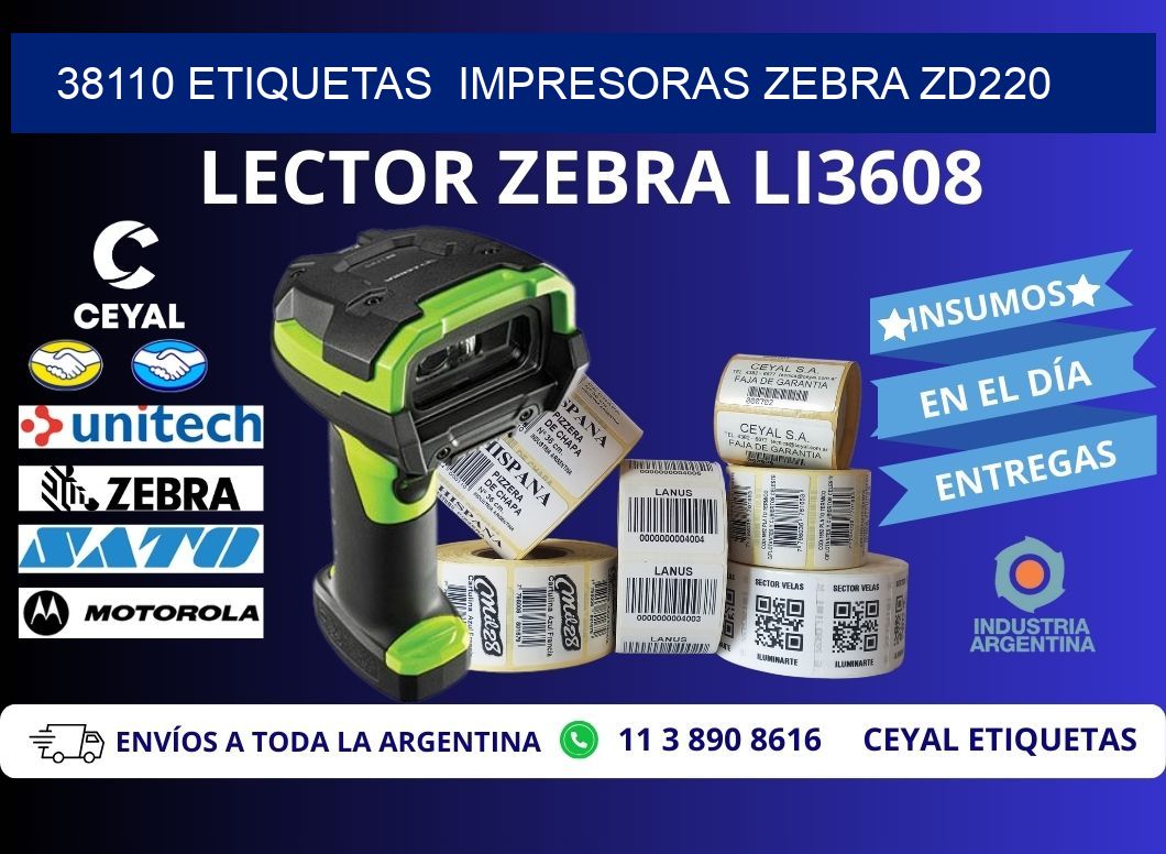 38110 etiquetas impresoras zebra zd220