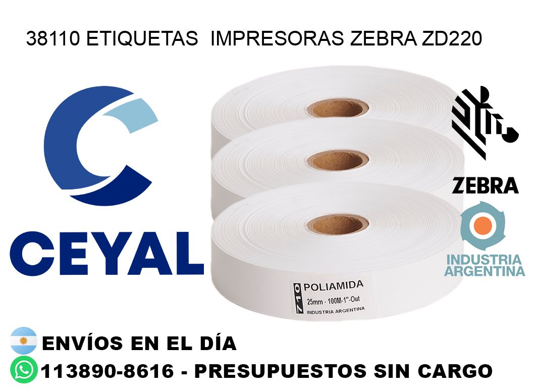 38110 etiquetas  impresoras zebra zd220