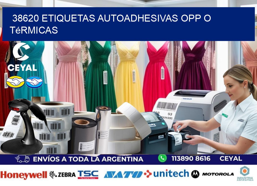 38620 etiquetas autoadhesivas opp o térmicas
