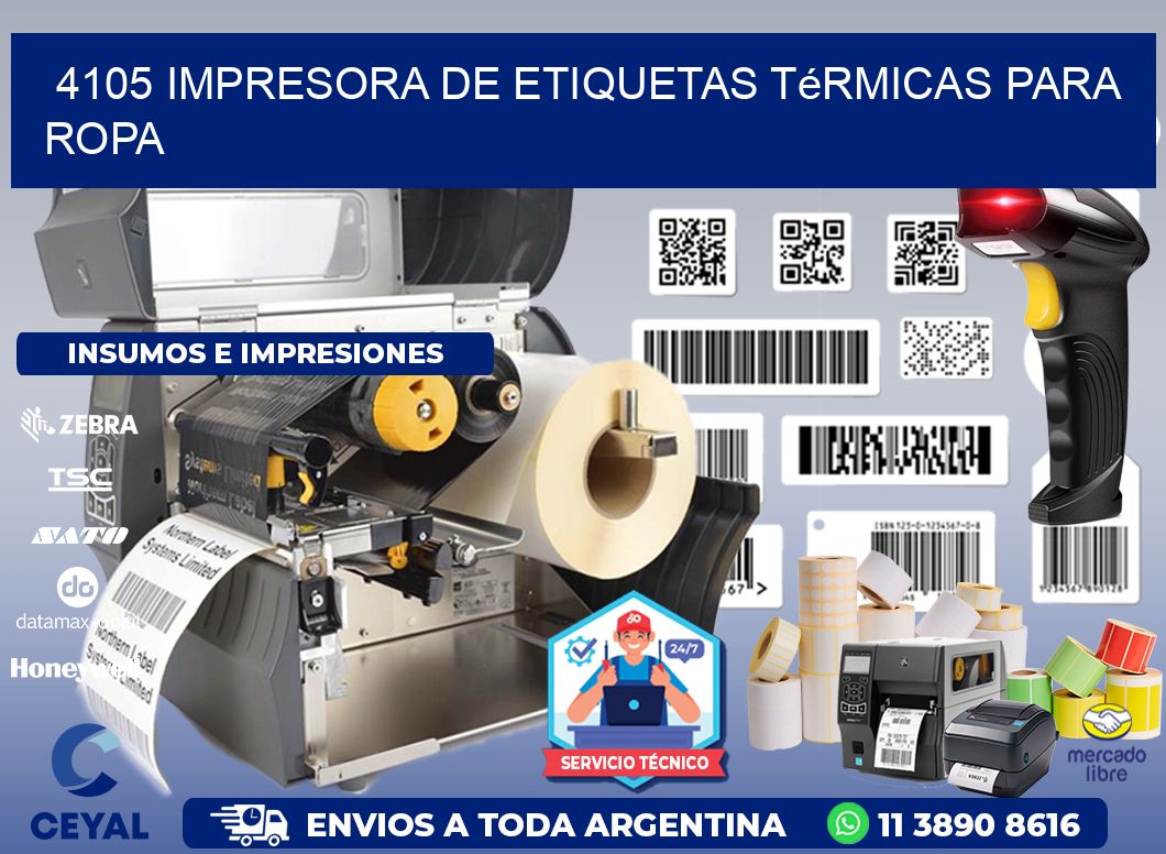 4105 impresora de etiquetas térmicas para ropa