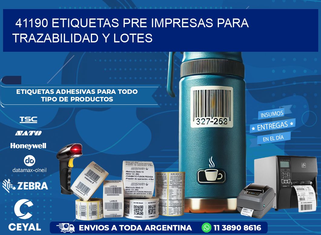 41190 etiquetas pre impresas para trazabilidad y lotes