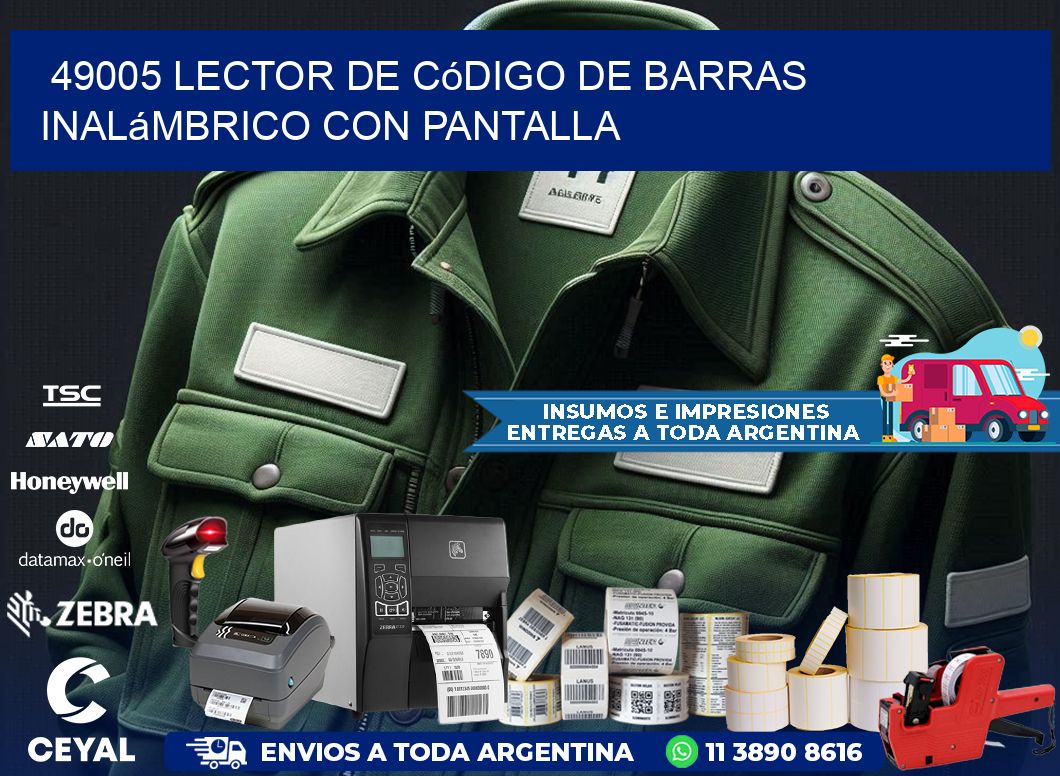 49005 Lector de código de barras inalámbrico con Pantalla