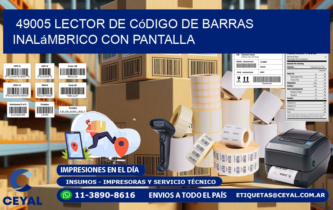 49005 Lector de código de barras inalámbrico con Pantalla