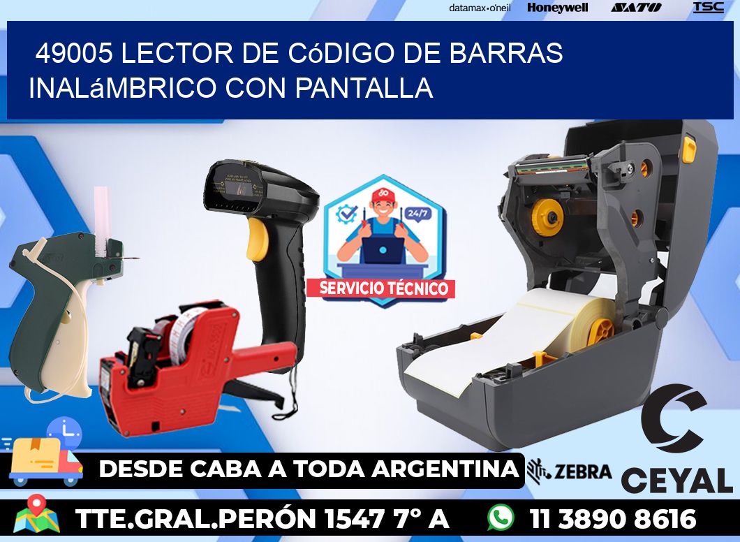 49005 Lector de código de barras inalámbrico con Pantalla