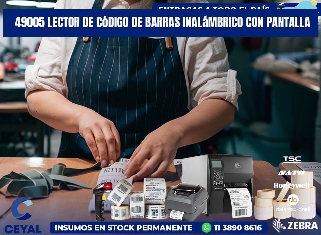 49005 Lector de código de barras inalámbrico con Pantalla