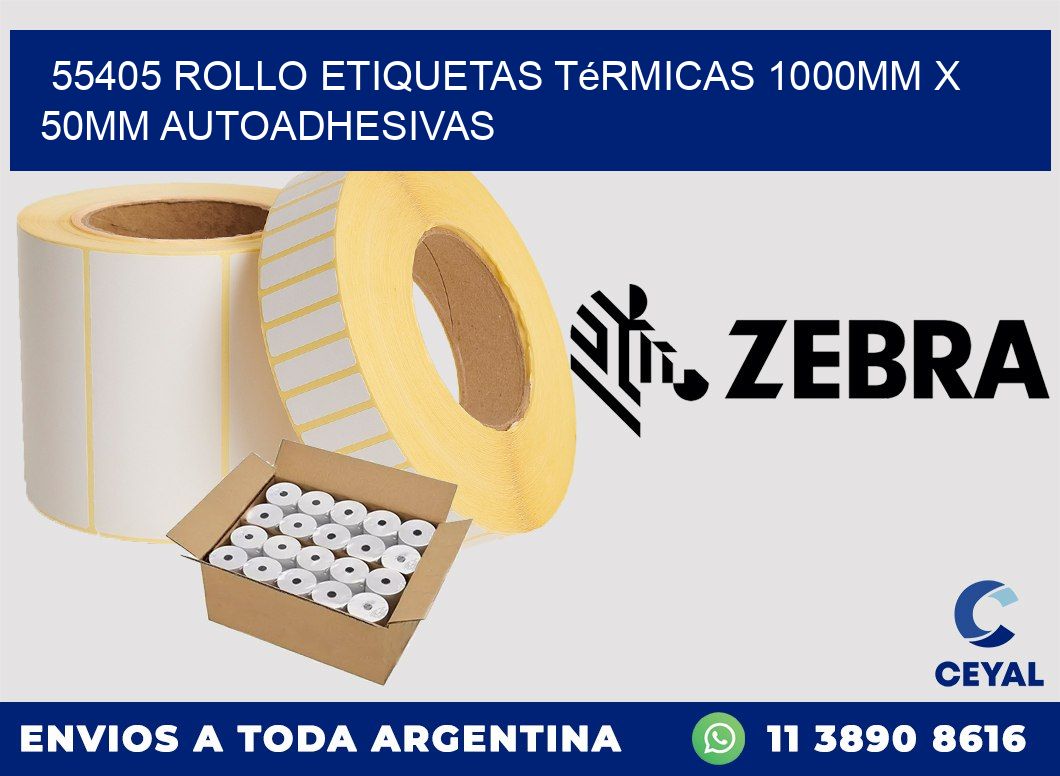 55405 Rollo Etiquetas Térmicas 1000mm X 50mm Autoadhesivas