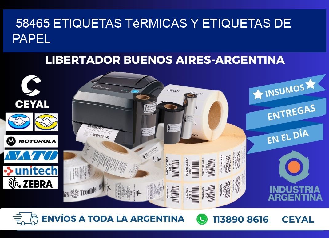 58465 etiquetas térmicas y etiquetas de papel