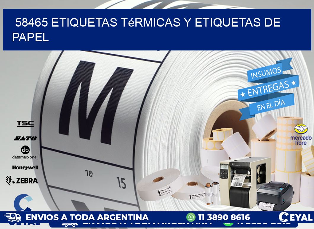 58465 etiquetas térmicas y etiquetas de papel