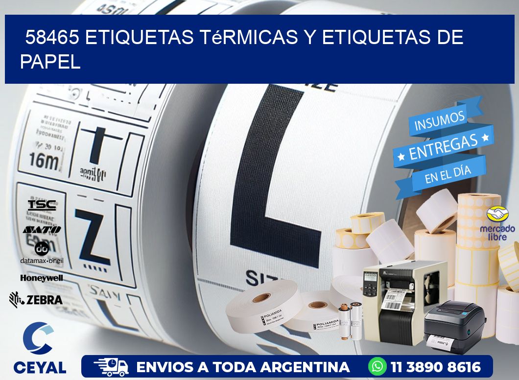 58465 etiquetas térmicas y etiquetas de papel