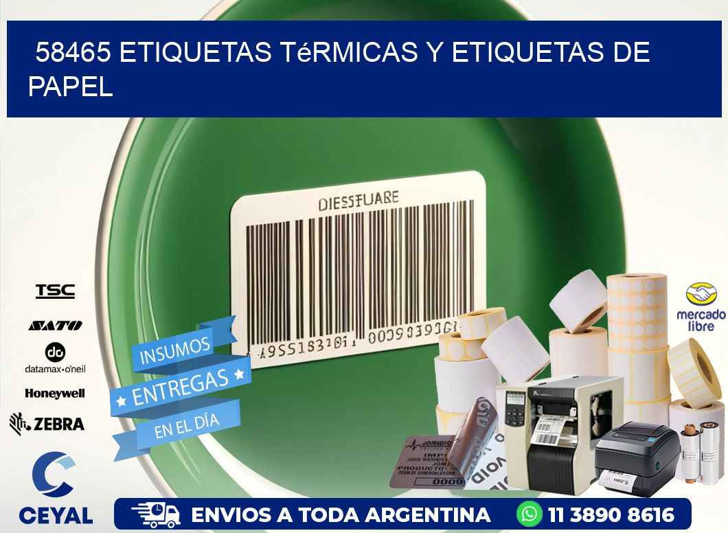 58465 etiquetas térmicas y etiquetas de papel