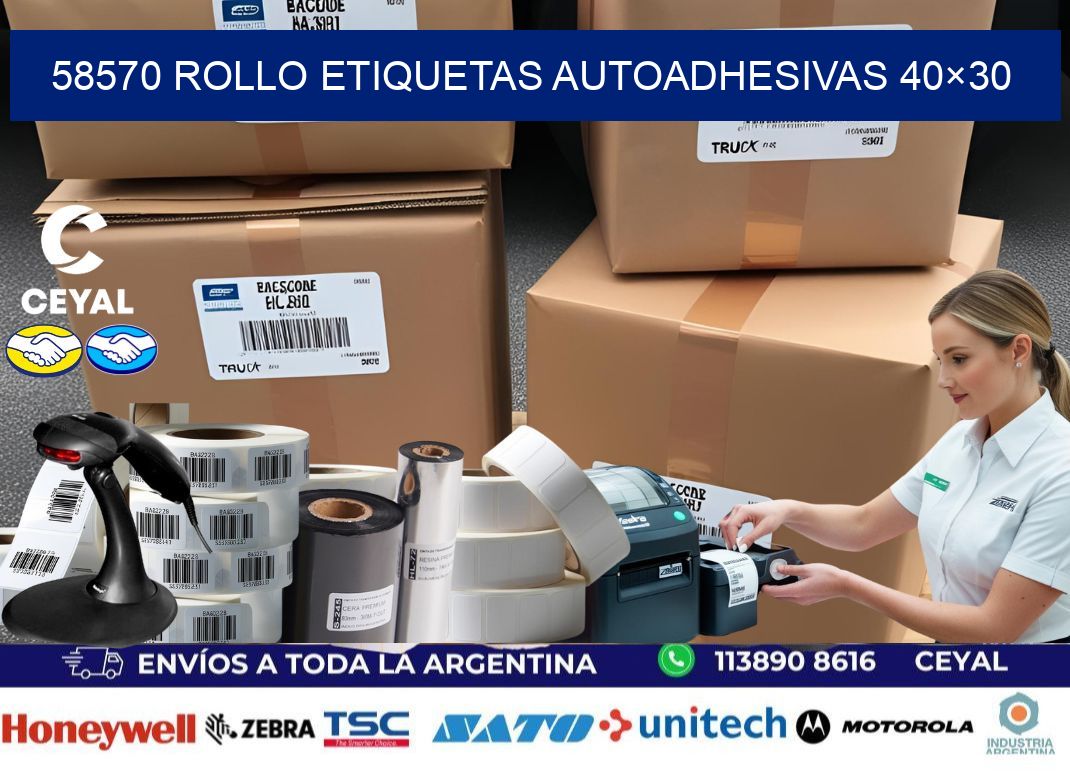 58570 Rollo Etiquetas autoadhesivas 40×30