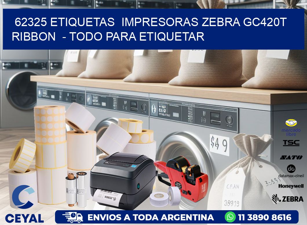 62325 etiquetas impresoras zebra gc420t ribbon - Todo para Etiquetar