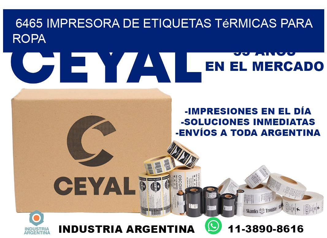 6465 impresora de etiquetas térmicas para ropa