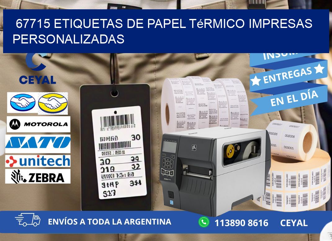67715 Etiquetas de papel térmico impresas personalizadas