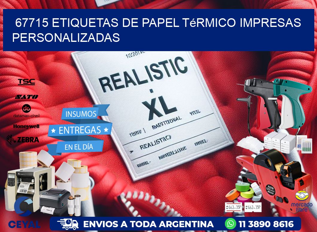 67715 Etiquetas de papel térmico impresas personalizadas