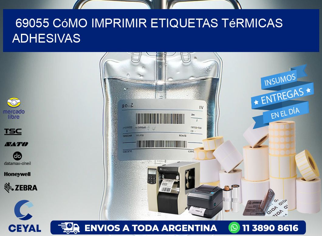 69055 cómo imprimir etiquetas térmicas adhesivas