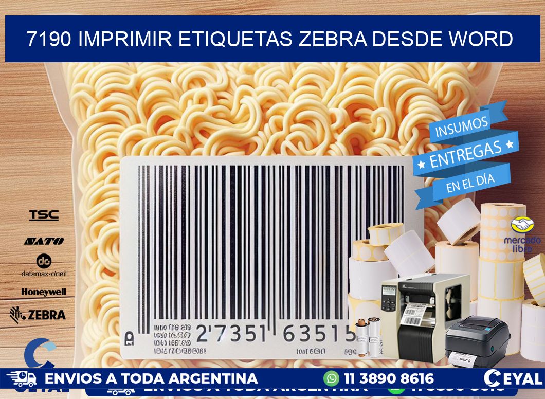 7190 imprimir etiquetas zebra desde word