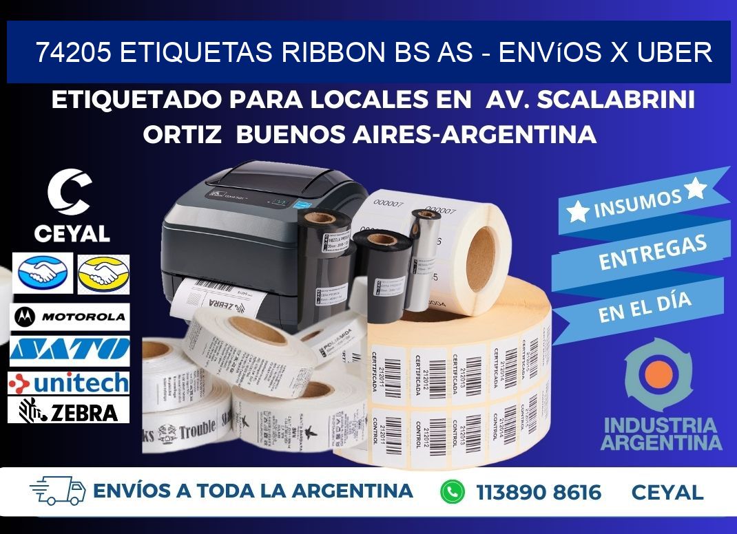 74205 etiquetas ribbon bs as - envíos x uber