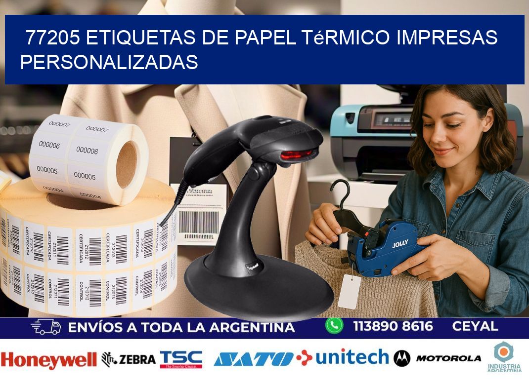 77205 Etiquetas de papel térmico impresas personalizadas