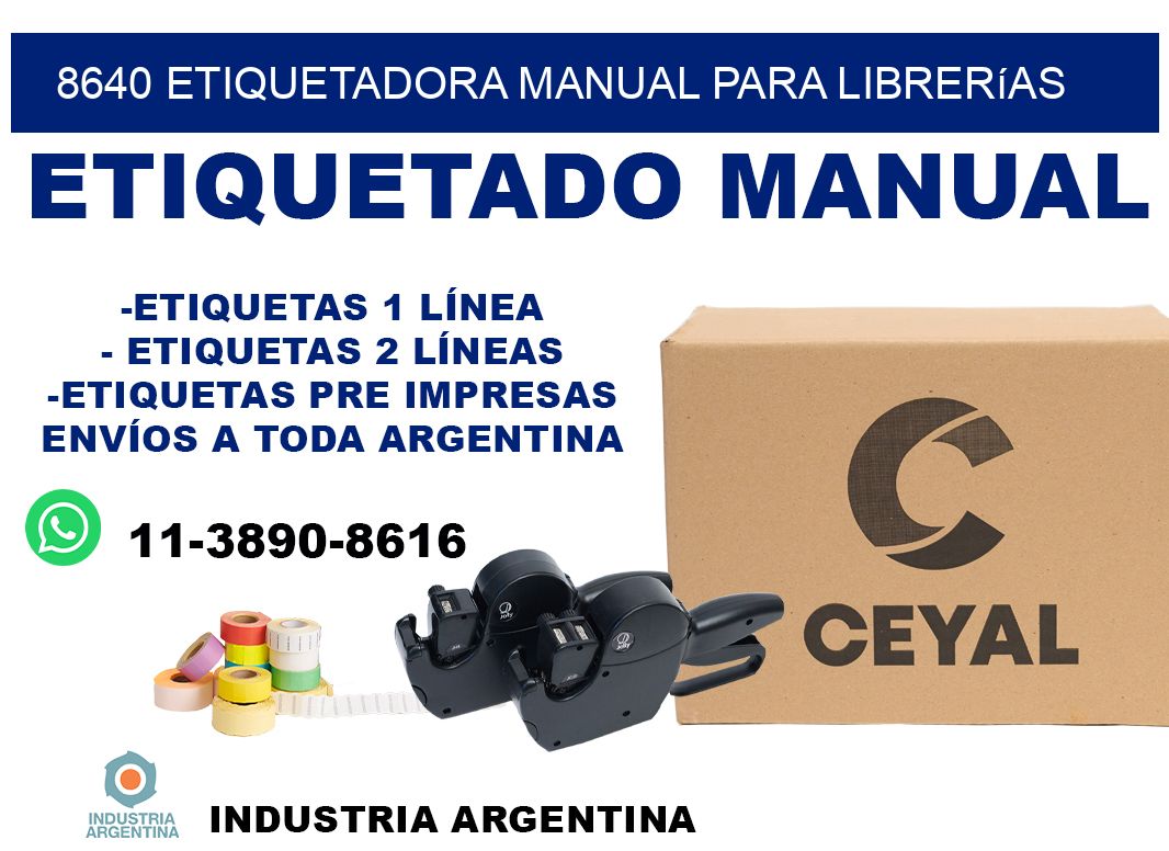 8640 etiquetadora manual para librerías