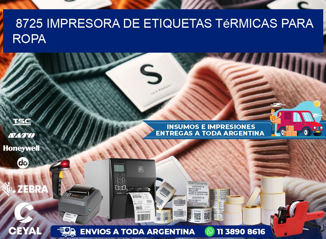 8725 impresora de etiquetas térmicas para ropa