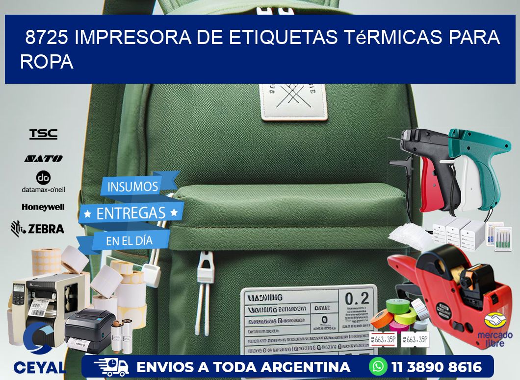 8725 impresora de etiquetas térmicas para ropa