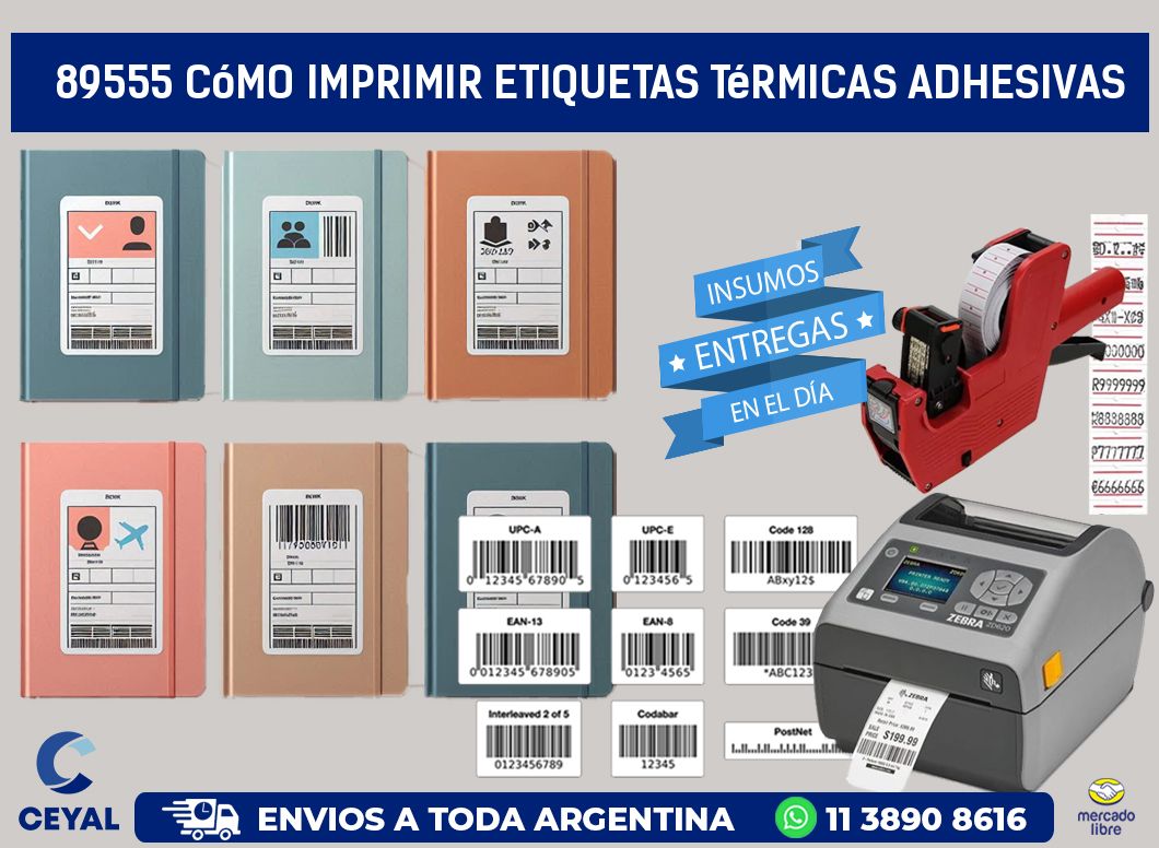 89555 cómo imprimir etiquetas térmicas adhesivas