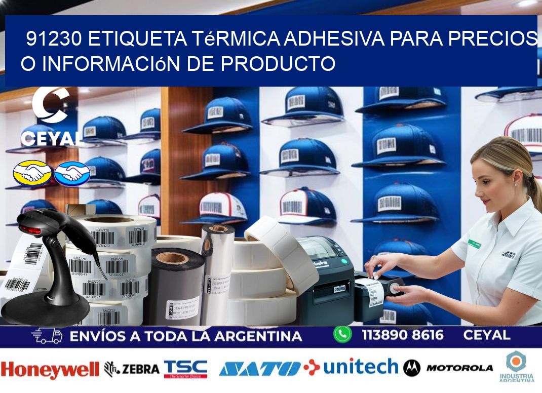 91230 Etiqueta térmica adhesiva para precios o información de producto