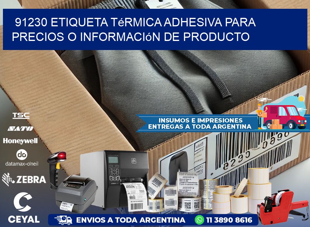 91230 Etiqueta térmica adhesiva para precios o información de producto