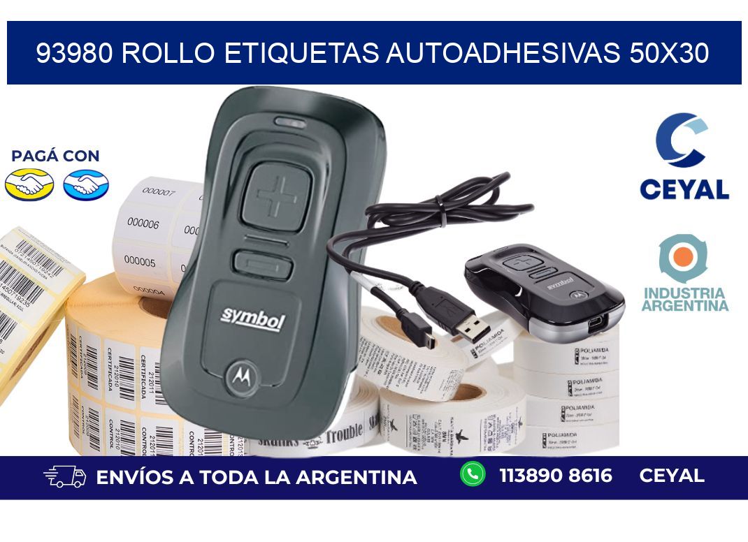 93980 Rollo Etiquetas autoadhesivas 50x30