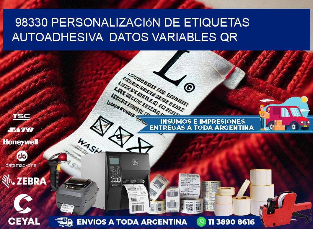 98330 Personalización de etiquetas autoadhesiva  datos variables QR