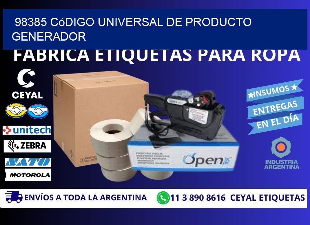 98385 Código universal de producto generador