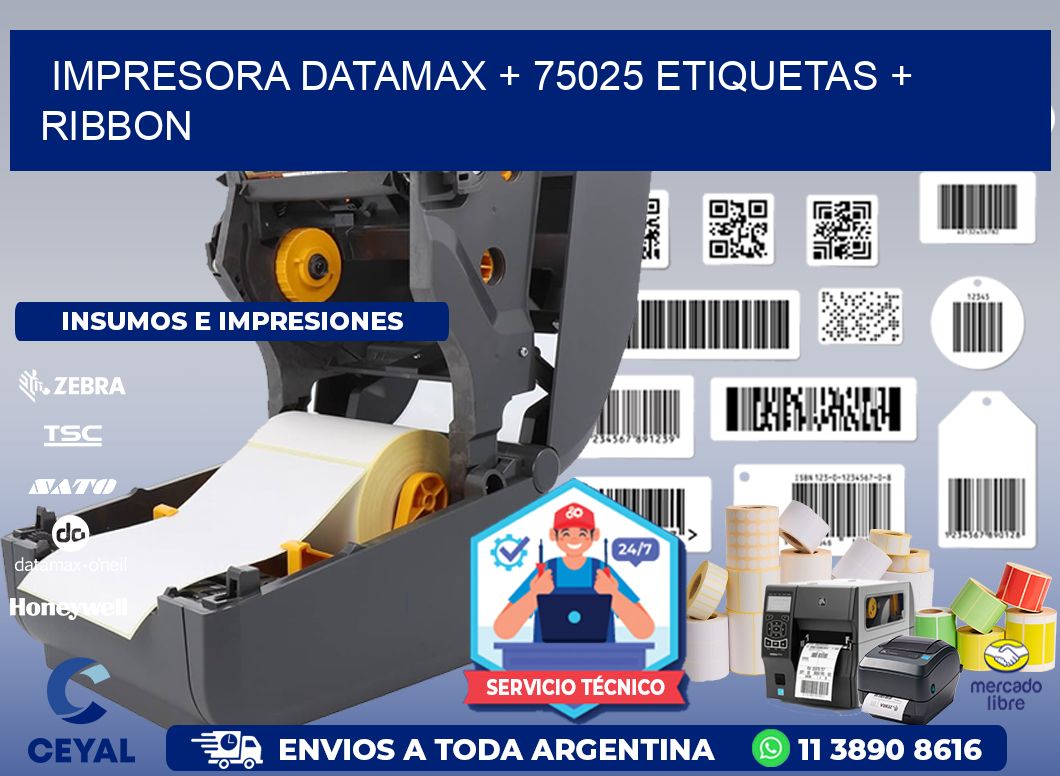 impresora DATAMAX + 75025 etiquetas + ribbon