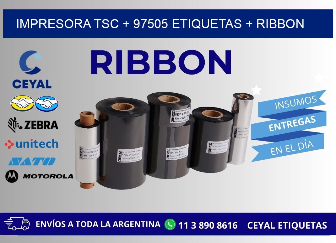 impresora TSC + 97505 etiquetas + ribbon