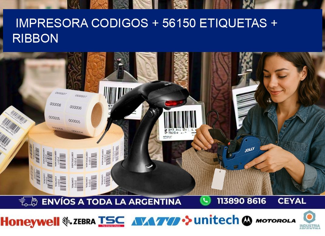impresora codigos + 56150 etiquetas + ribbon