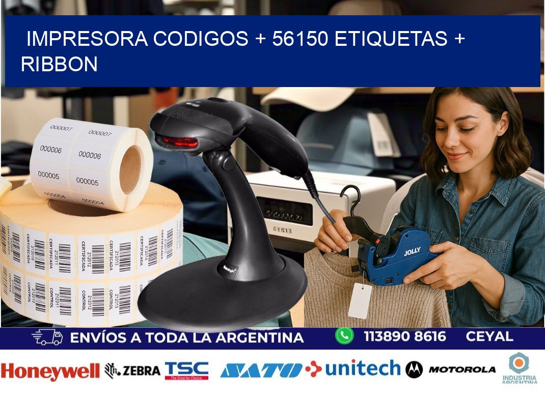 impresora codigos + 56150 etiquetas + ribbon