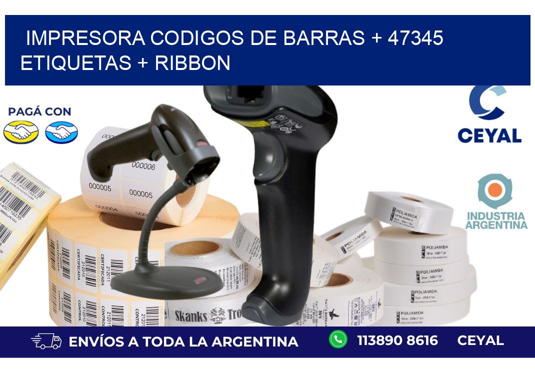 impresora codigos de barras + 47345 etiquetas + ribbon
