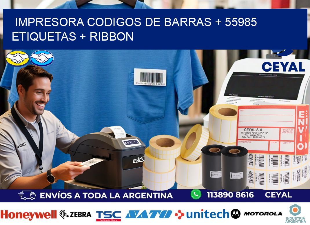 impresora codigos de barras + 55985 etiquetas + ribbon