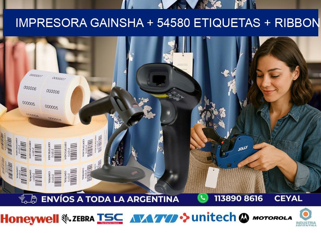 impresora gainsha + 54580 etiquetas + ribbon