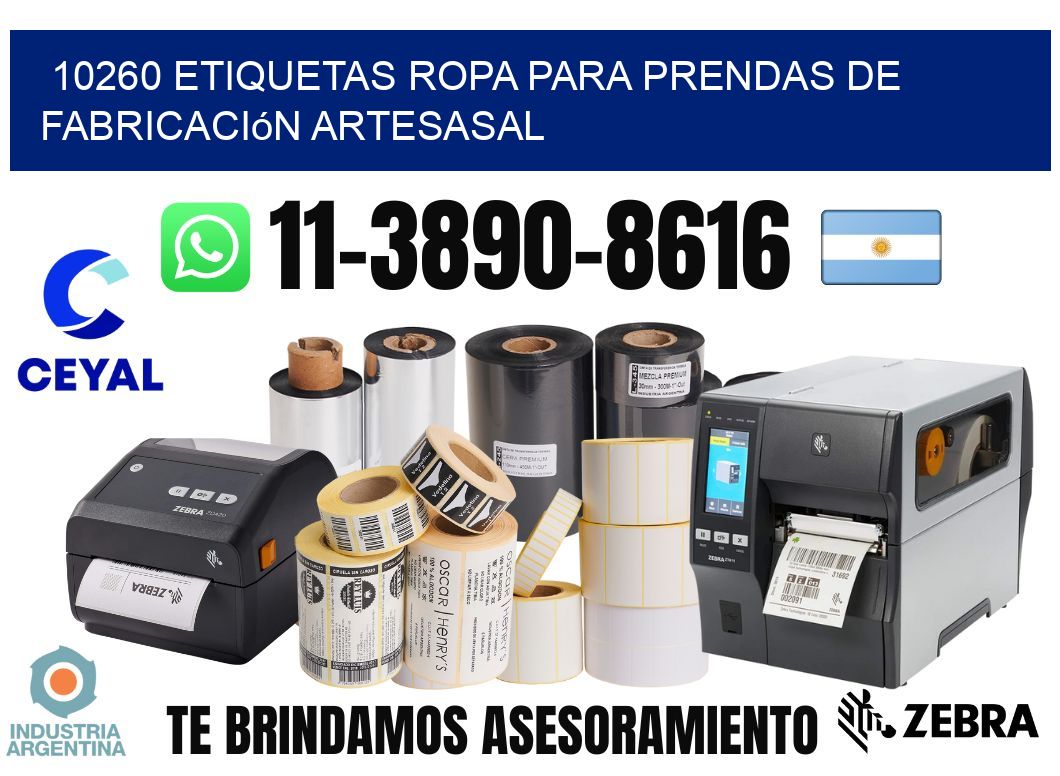 10260 Etiquetas ropa para prendas de fabricación artesasal