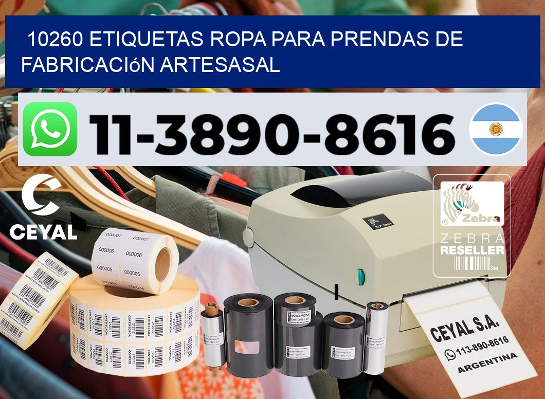 10260 Etiquetas ropa para prendas de fabricación artesasal