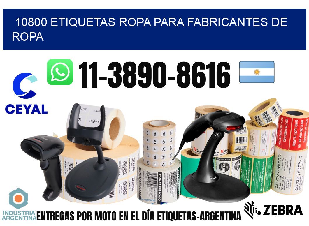 10800 Etiquetas ropa para fabricantes de ropa