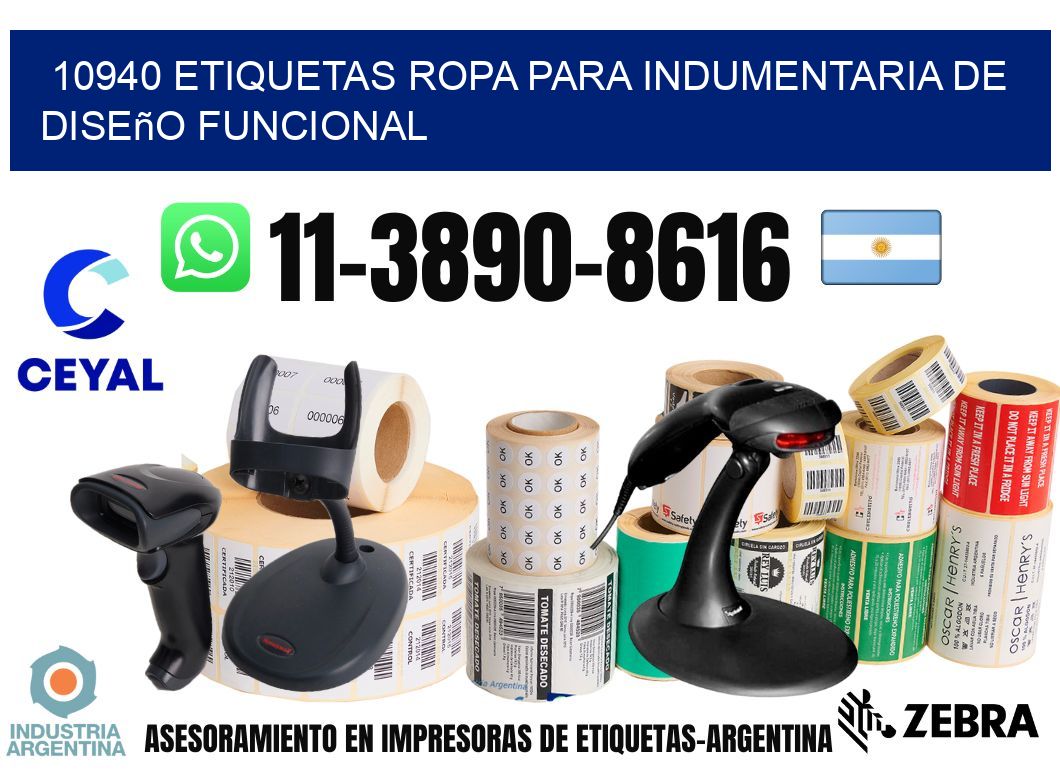 10940 Etiquetas ropa para indumentaria de diseño funcional