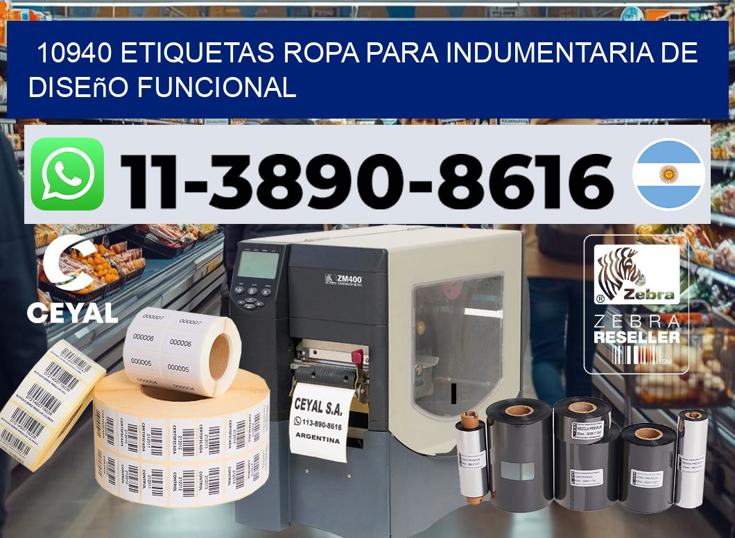 10940 Etiquetas ropa para indumentaria de diseño funcional