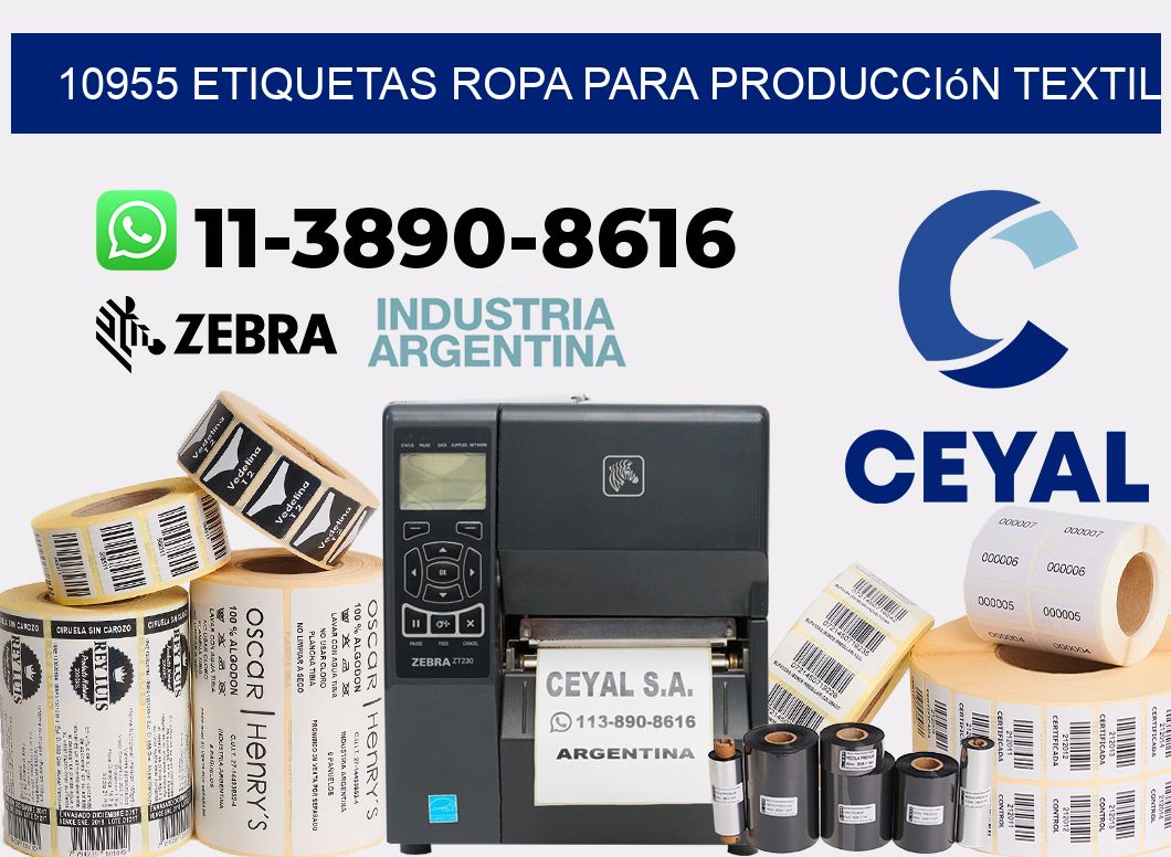 10955 Etiquetas ropa para producción textil