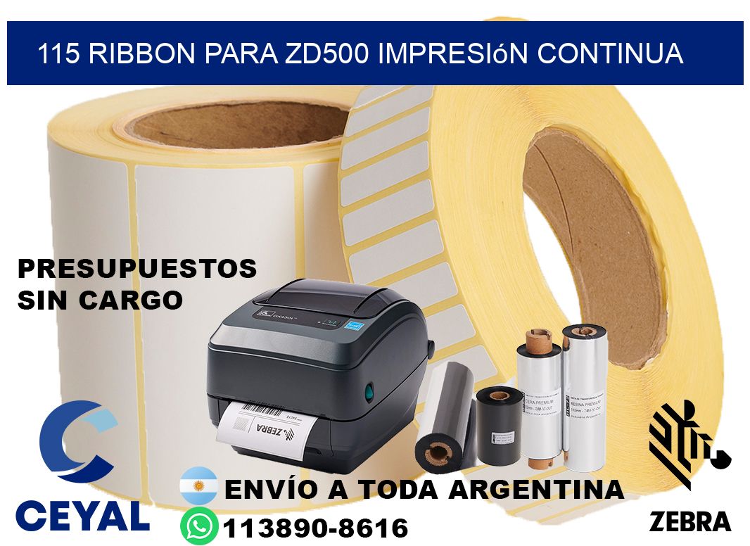 115 ribbon para zd500 impresión continua