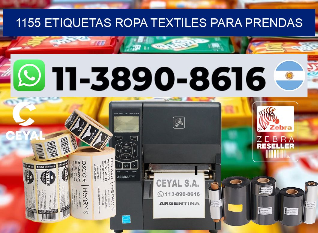 1155 Etiquetas ropa textiles para prendas
