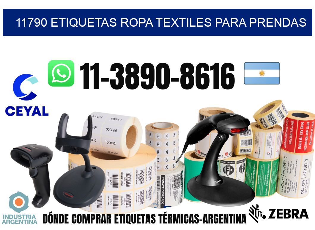 11790 Etiquetas ropa textiles para prendas
