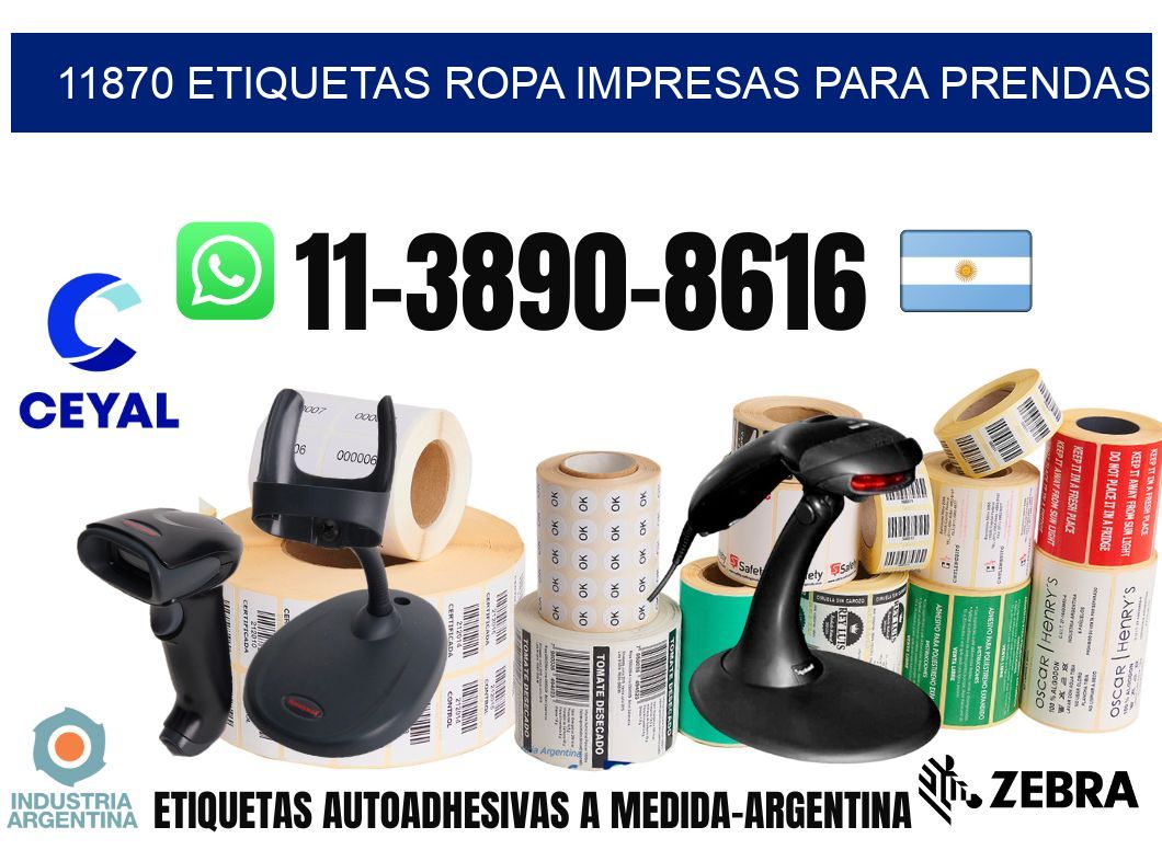 11870 Etiquetas ropa impresas para prendas